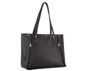 Pierre Cardin Italian Leather Tote Handbag/Computer Bag (PC3165) - Black