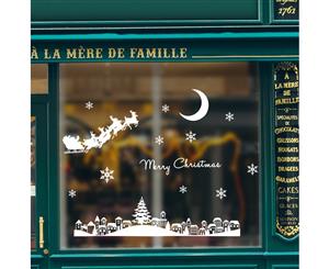 Santa Claus Moonlight Town Window Stickers (Size 80cm x 60cm)