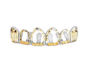 Silver Diamond Cut Grillz - One size fits all - HOLLOW Top - Gold/Silver