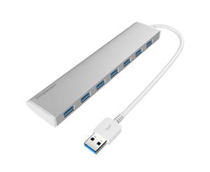 Simplecom CH371 Ultra Slim Aluminium 7 Port USB 3.0 Hub for PC Mac Laptop Silver