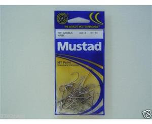 Size 2 Mustad 4200bln M.T Point Kirby Chemically Sharp Qty 40 Fishing Hooks