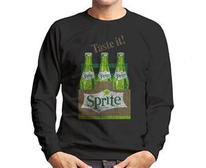 Sprite Taste It 1960s Retro Bottles Men's Sweatshirt - Black