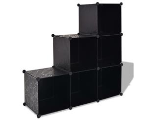 Storage Cube Organiser with 6 Compartments Black Shoe Rack Sideboard