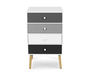 Tallboy 4 Chest Drawers Dresser Storage Cabinet Organiser Scandinavian Grey Bedroom