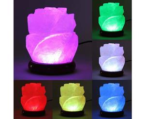 USB Colour Changing Himalayan Pink Salt Lamp Rock Light Lamps Multicolour