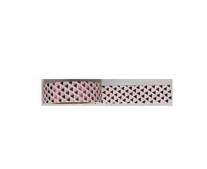 Washi Tape - White with Pink Foil Heart Design - Size 15mm x 10m