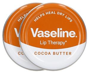 2 x Vaseline Lip Therapy Cocoa Butter Tin 20g