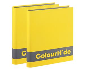 2x ColourHide A4 200 Sheets Silky Touch Ring Binder/Folder File Organiser Yellow