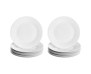 Argon Tableware White Wide Rimmed Dessert / Small Dinner Plate 19cm - Set of 12