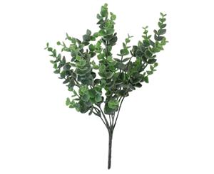 Artificial Fake Leaves Greenery Foliage Branch Leaf Bush Grass Bunch Decor [Design Leaf Bush -Eucalyptus A (35cm)]