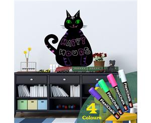 Children Cat Blackboard Wall Stickers with Marker Neon Colour Liquid Chalks Pen