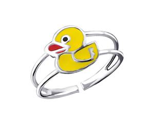 Children's Sterling Silver Duck Adjustable Ring