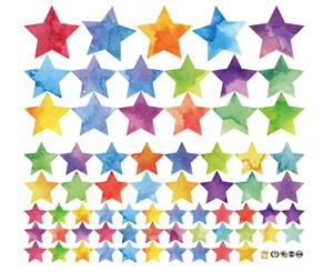 Colourful Star Wall Stickers Decoration 4Piece (Size 108cm x 73cm)