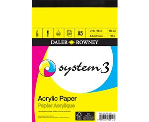 Daler Rowney System 3 Acrylic Pad 20 sheets 230g/m2 A5