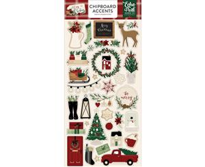 Echo Park - A Cozy Christmas Chipboard 6 inch X13 inch - Accents