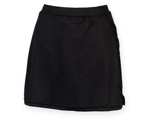 Finden & Hales Womens/Ladies Sports Skort With Moisture Wicking Finish (Black) - RW4162