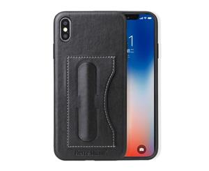 For iPhone XS MAX CoverLuxury Light Leather Back Shell Phone CaseBlack