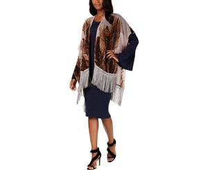 INC Womens Fringe Velvet Wrap