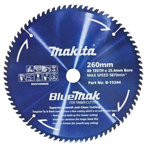 Makita 260mm 80T TCT Circular Saw Blade for Wood Cutting - Mitre Saws - BLUEMAK