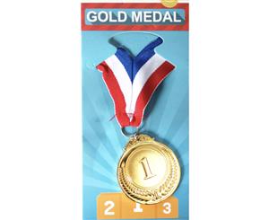 Metal Winner Medals 1st 2nd 3rd Party Favours Sports Day School 40cm Ribbon - Gold (1st) - Gold (1st)