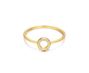 Minimal Circle Halo Ring in Sterling Silver Gold Plated