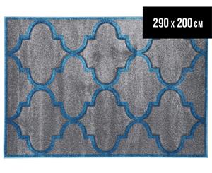 Rug Culture 290x200cm Quatrefoil Rug - Grey