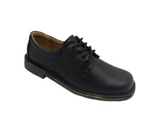 Senior Girls Wilde Jezra Leather Laceup School Shoes Black Smooth