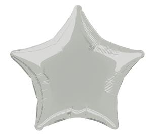 Silver star 50cm Foil Balloon Packaged