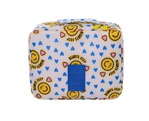 Waterproof Cosmetic MakeUp Travel Bag Organizer - Yellow Smile