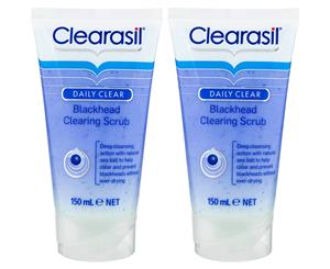 2 x Clearasil Daily Clear Blackhead Clearing Scrub 150mL