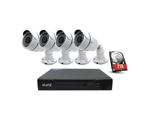 4CH CCTV Security 4x Camera System 1080P AHD 5MP DVR Face Detection 2TB HDD