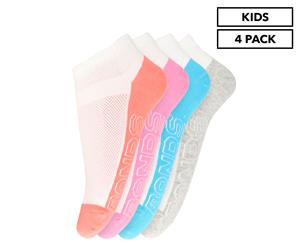 Bonds Kids' Logo Light Trainer Socks 4-Pack - White/Pink/Blue