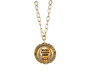 Bristol Novelty Mens Worlds Greatest Dad Medal (Gold) - BN1923