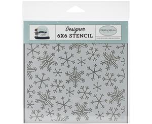 Carta Bella Stencil 6&quotX6"-Snowflake Fun