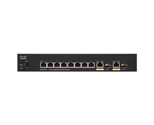 Cisco 250 Series Smart Managed Switch PoE+ 8 Ports GbE (8 Ports PoE+ Max 62W) 2 Ports Combo RJ-45 or SFP Limited Lifetime Warranty