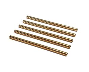 Cocktail Short Stainless Steel Straw Gold 120mm - 5 Pack