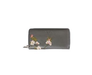 Fable Womens/Ladies Blossom Embroidered Long Purse (Grey) - JW118