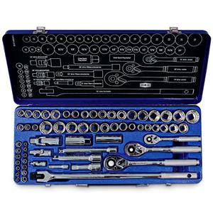 HRD 63 Piece Metric/AF 1/4inch 1/2inch SD Socket Set