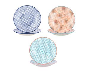 Nicola Spring Patterned Side Dessert & Cake Plates - 3 Designs 18 cm - Set of 6