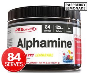 PEScience Alphamine Thermogenic Pre-Workout Raspberry Lemonade 244g