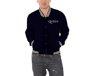 Queen Jacket Classic Band Logo Crest Official Mens Varsity - Blue