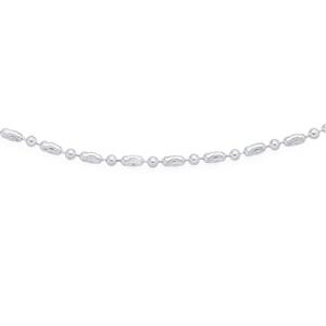 Silver 45cm Diamond Cut Oval & Ball Chain