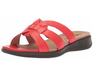 SoftWalk Womens Thompson Leather Open Toe Casual Platform Sandals Red Size 8.5