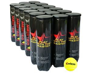 72 ITF Approved Meister Pressurised Tennis Balls - Yellow