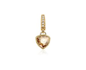 Affinity Mini Trillion Charm with Golden Shadow Swarovski Crystals Gold Plated