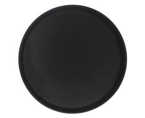 Argon Tableware Non Slip Round Black Serving Tray for Food and Drinks - 35cm