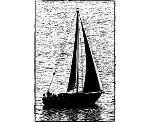 Darkroom Door Cling Stamp 4.5&quotX3"-Sailboat