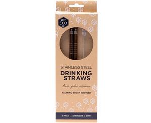 Ever Eco Limited Edition Rose Gold Stainless Straws (Straight) 2 Pack