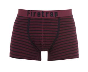 Firetrap Men 2 Pack Trunks - Dark Wine Stripe