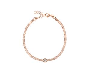 Italian sterling silver cubic zirconia rose gold plated bracelet